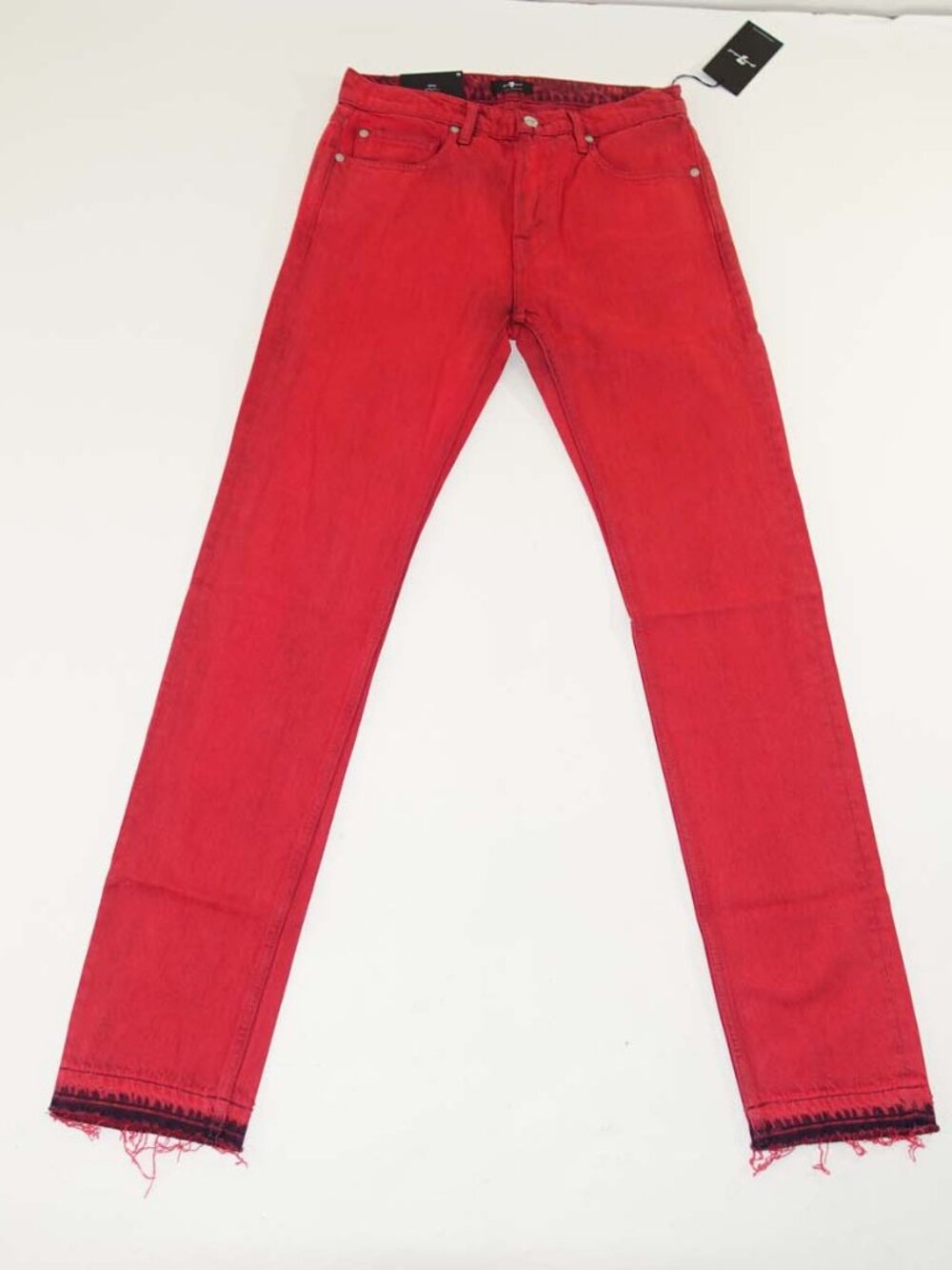 7 For All Mankind Men's Paxtyn Skinny Jeans Size 30 x 32 NWT Red Mid Rise Denim
